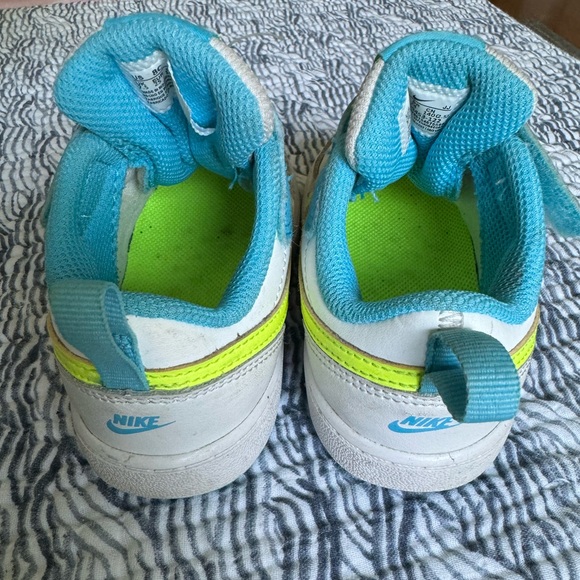 Nike Court Borough Low 2 TD 'White Baltic Blue Volt' - Picture 5 of 7